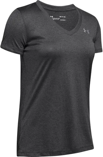 Vista 3 de Under Armour - Camiseta UA Tech de manga corta y cuello en V para mujer, unicolor