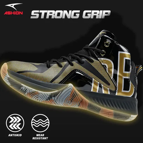 Vista 5 de ASHION Men's Basketball Shoes Mid Basketball Sneakers Non-Slip Outdoor Cushioning Workout Shoes