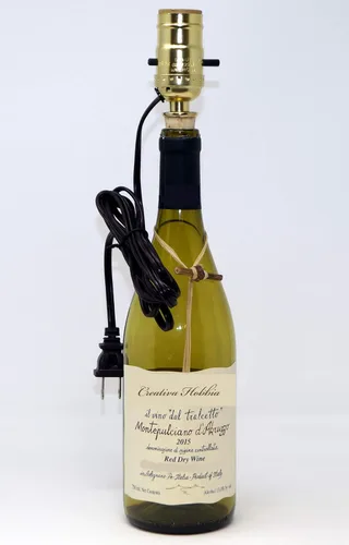 Vista 2 de Creative Hobbies® M995N-M38 Kit de cableado de lámpara de varios tamaños para conversión de lámpara de botella de vino, aceite, licor, precableada