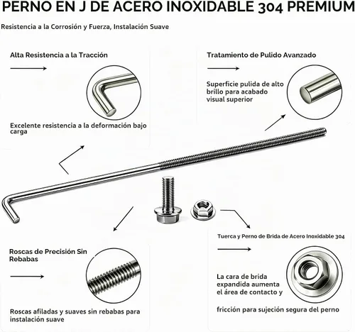 Vista 3 de Kit de sujeción de batería ARONOVA con pernos J de acero inoxidable 304, Compatible para 2007-2011 Camry 7440406040