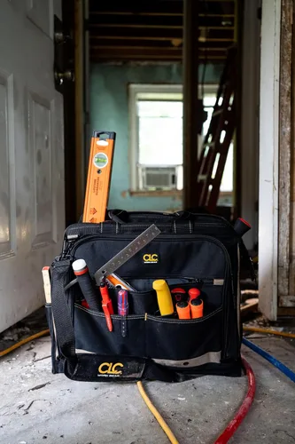 Vista 8 de Bolsa de herramientas multicompartimento con 50 bolsillos de artesanía en piel personalizable 1539