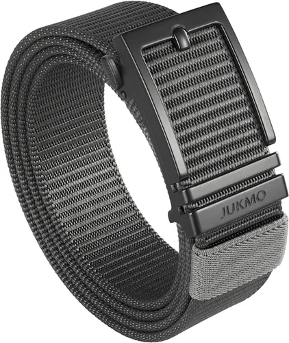 Vista 9 de JUKMO Cinturón de golf de trinquete para hombres, cinturón táctico de tela de nailon con hebilla deslizante automática