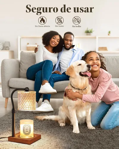 Vista 6 de Paquete de 2 Lámparas Calentadoras de Velas con Temporizador Regulador de Intensidad Altura Ajustable, Regalos de Decoración de Nuevo Hogar