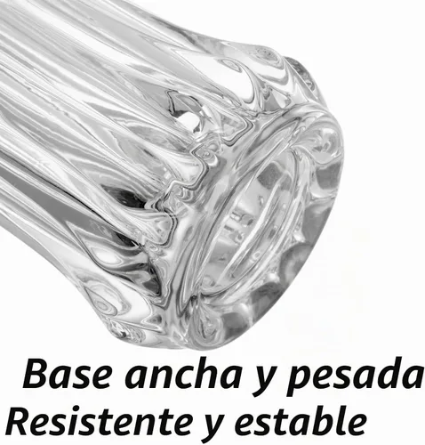 Vista 3 de Dicunoy Juego de 2 jarrones de flores de cristal, jarrones grandes de 9.5 pulgadas para centros de mesa, modernos jarrones acampanados de cristal