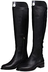 Vista 4 de 2 pares (4 hojas) para moldear botas, soporte para botas altas, soporte grueso en forma de árbol de zapatos para mujeres y hombres, color negro, 16