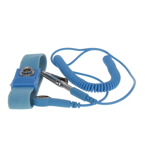 Vista 3 de Othmro Correa de muñeca ESD antiestática inalámbrica PV18, pulsera antiestática inalámbrica, correa de muñeca tejida flexible, banda de descarga