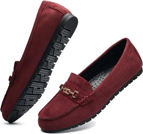 Vista 6 de DeYashopin Mocasines para mujer, zapatos de trabajo, cómodos zapatos planos para caminar