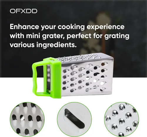 Vista 4 de Rallador de ajo para alimentos pequeños, paquete de 2, rallador de caja de tamaño pequeño, mini ralladores de queso y jengibre para cocina