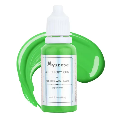 Vista 26 de Mysense Pintura corporal verde de Amazonas, maquillaje de disfraz de Gamora de la bruja Elphaba de Halloween, accesorios de atuendo del día de San