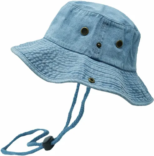 Vista 10 de Glory Max Sombrero de pescador de algodón lavado con correa de barbilla gorra de pesca Sun Safari Boonie Oliva