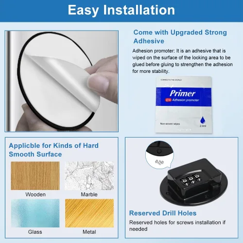 Vista 3 de AOSITE Cerradura digital sin llave: pestillos multiusos a prueba de niños para refrigerador, congelador, gabinete, cajón y armario, cerradura