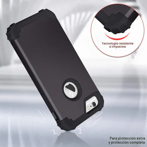 Vista 6 de IDweel Funda para iPhone 6S, funda para iPhone 6 con protector de pantalla, 3 en 1, resistente, absorción de impactos, cubierta de policarbonato