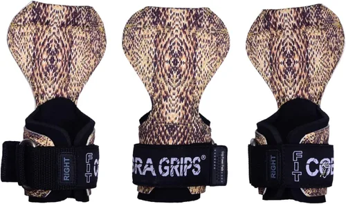Vista 30 de Cobra Grips Weight Lifting Gloves with Adjustable Neoprene Padded Wrist Wraps - Heavy Duty Alternative to Power Lifting Hooks for Deadlifts Una goma
