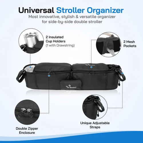 Vista 2 de Bolsa organizadora StrollAir, para colocar en un carrito de bebé, color negro