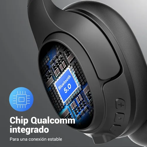 Vista 5 de Auriculares Bluetooth para PC, auriculares inalámbricos para computadora con micrófono de cancelación de ruido ambiental alimentado por IA y dongle