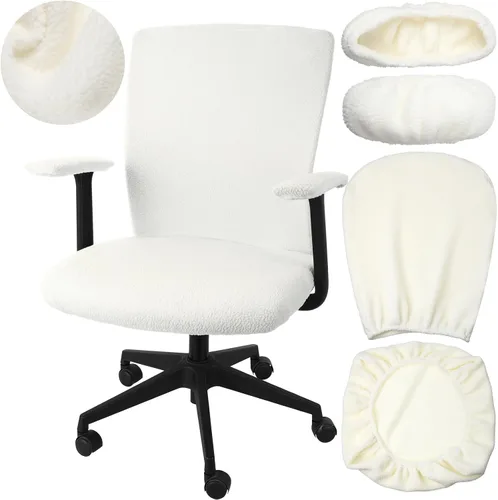 Vista 9 de Tallew 4 fundas para sillas de oficina, fundas universales para sillas de computadora, fundas protectoras elásticas para asiento de silla, fundas