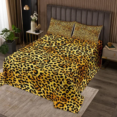 Vista 26 de Juego de colcha con lazo para niños, tamaño individual, diseño de cebra y leopardo con purpurina, decoración de habitación para niñas y mujeres
