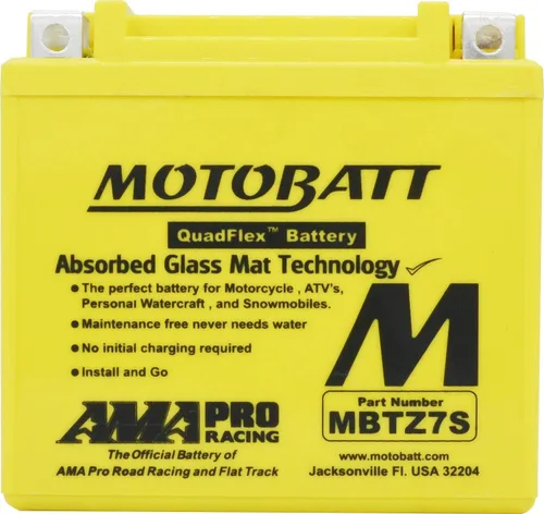 Vista 2 de MotoBatt Batería AGM sellada MBTZ7S de 12 voltios y 6.7 Ah sin mantenimiento