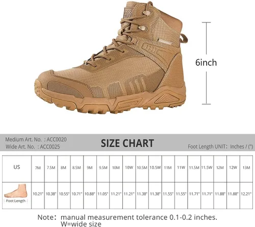 Vista 7 de FREE SOLDIER Mens Waterproof Hiking Boots Lightweight Work Boots Military Tactical Boots Durable Combat Boots