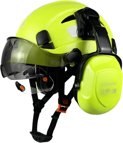 Vista 12 de SAFEBUILDER Casco de Seguridad Industrial con Visera Orejeras Casco Duro con Visera Cascos Duros Ventilados Trabajo de Construcción Protección