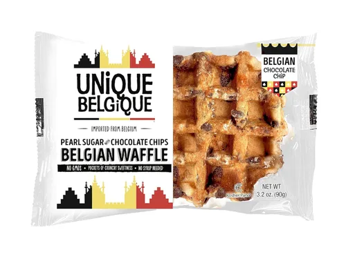 Vista 3 de Auténticos waffles belgas de Lieja de azúcar de perlas importados (con chispas de chocolate, [4 waffles] de 3.17 oz) (3.17 oz, 4, unidades)