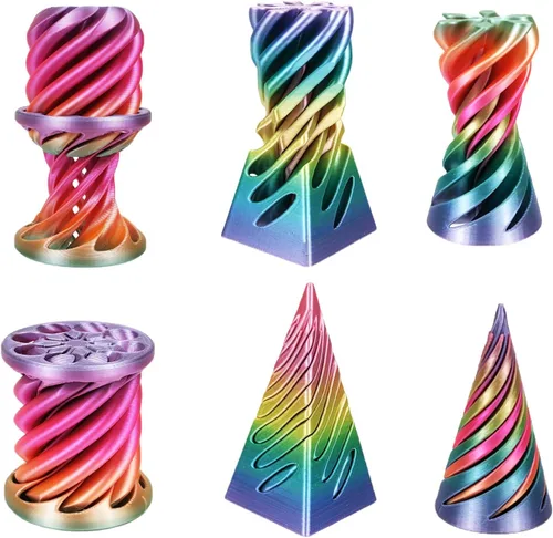 Vista 11 de Escultura Imposible Pirámide Pase 3D Impresa, Juguete para Ansiedad de Cono, Imposible Cilindro Alivio de Ansiedad, Imposible Pase Mágico