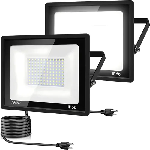 Vista 12 de Paquete de 4 Luces LED de Inundación para Exteriores, Luz de Trabajo LED de 50W 5500lm con Enchufe de EE.UU. de 6FT, Luces de Seguridad Exteriores