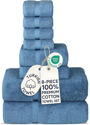 Vista 42 de Chakir Turkish Linens - Toallas turcas de 100% algodón, suaves y absorbentes (juego de 3 toallas personalizables, color aguamarina)