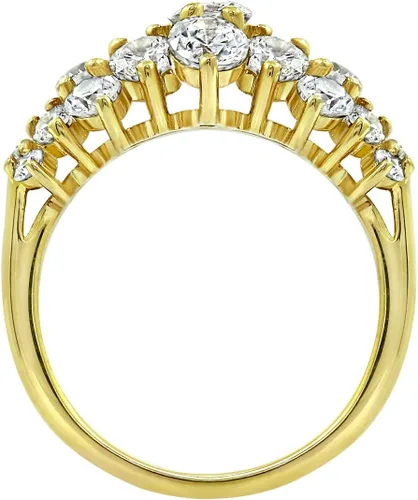 Vista 2 de Tienda Collection Yellow Gold Plated Sterling Silver Infinite Elements Cubic Zirconia Cluster Ring