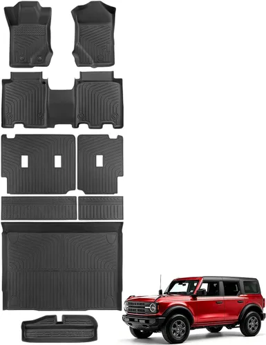 Vista 26 de Alfombrillas para suelo de Dodge Durango 2016-2025 2026 de 6 asientos, protector de carga para todo tipo de clima, TPE resistente, impermeable