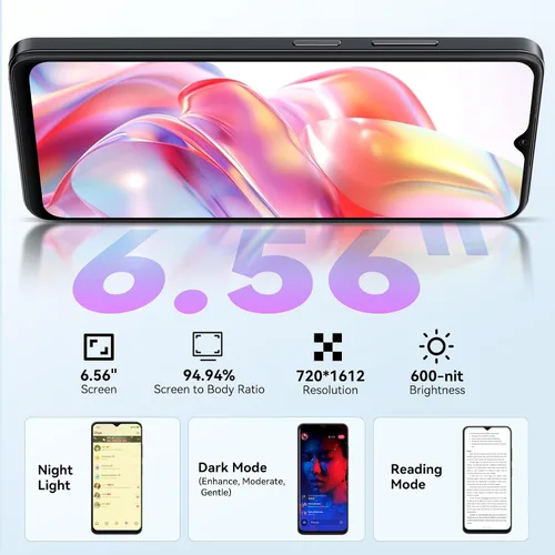 Vista 4 de Blackview Wave 9C teléfonos Android desbloqueados, teléfono celular Android 15 desbloqueado, teléfonos inteligentes de 6.56 pulgadas, 12+128 GB/2