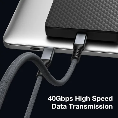 Vista 3 de UseBean Cable Thunderbolt USB C de 1 pie, cable USB 4 corto de 12 pulgadas para Thunderbolt 4 40Gbps 8K/6K video, 240 W USBC a USBC cable de carga