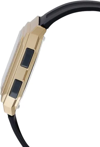 Vista 2 de Casio F-201WAM-9A banda de resina oro reloj digital LED luz impermeable F-201, Oro, Digital
