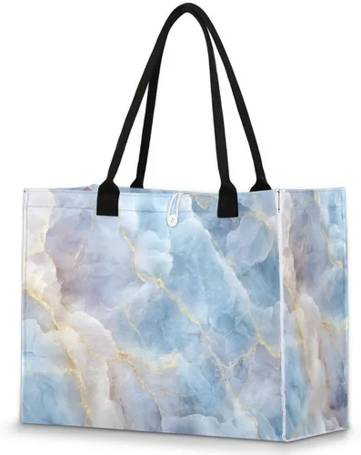 Vista 8 de Pardick Bolsa de mano reutilizable para mujer, bolsa de viaje, trabajo, compras, piscina y playa, A-04, Mediana