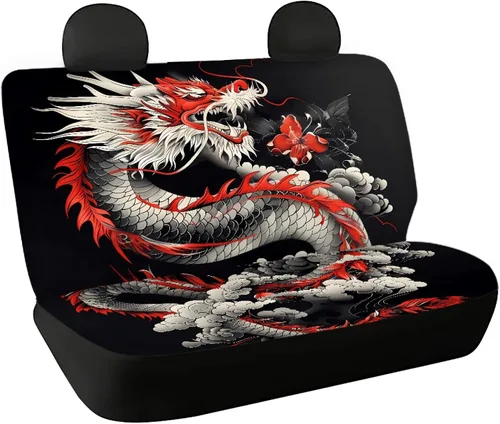 Vista 24 de AFPANQZ Funda protectora para asiento trasero de automóvil, con bandera patriótica estadounidense, solo para asiento trasero de automóvil, camión