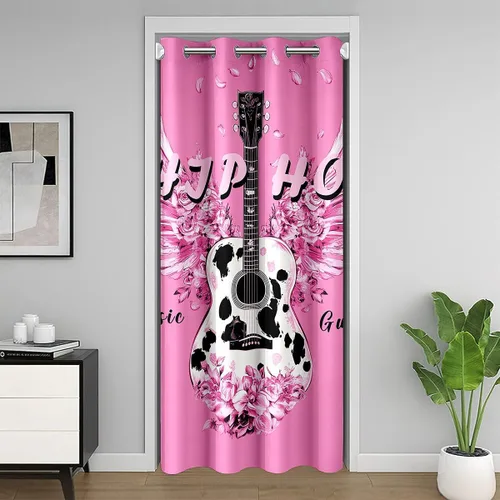 Vista 26 de Castle Fairy Cowboy Boots Door Curtain for Doorways Privacy Bohemia Musical Guitar Doorway Curtain Western Rustic Cowgirl All Season Blackout