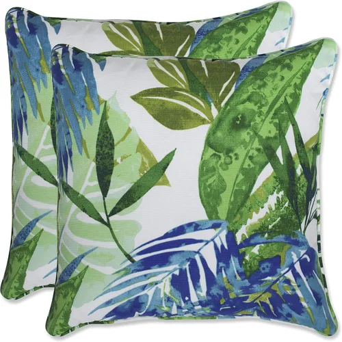 Vista 60 de Pillow Perfect Almohadas lumbares Delray azul marino para exteriores/interiores, 11.5 x 18.5 pulgadas, paquete de 2