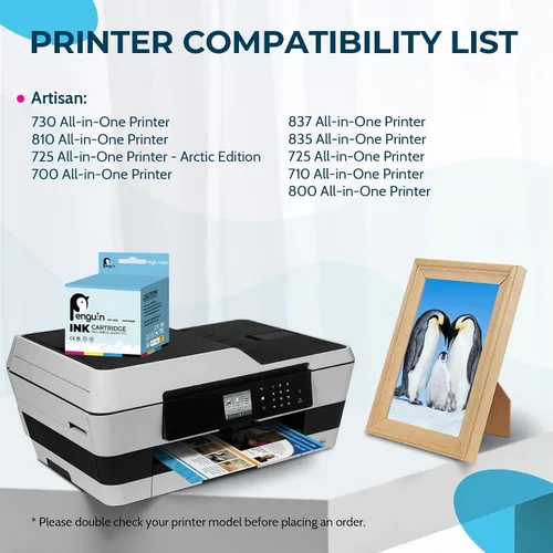 Vista 2 de Penguin Paquete de 6 cartuchos de tinta remanufacturados T098 para impresoras Epson 98 T098 usados para impresora Artisan 730 810 725 700 710 725