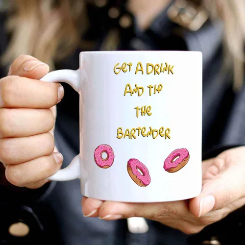 Vista 4 de Drinking-themed Gift for Party Lovers, Ideal for Fathers on Their Retirement Party Quality Alcohol, Beer & Drunk Tips Quote on 11 Oz White Ceramic