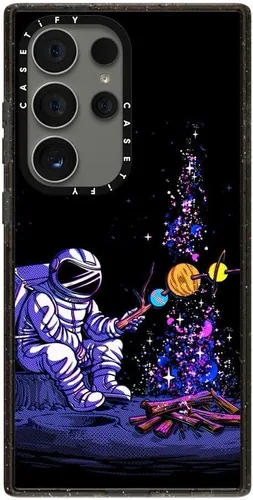 Vista 33 de CASETiFY Funda de impacto para Galaxy S22+ - Adhesivo Aries Moross, color negro transparente