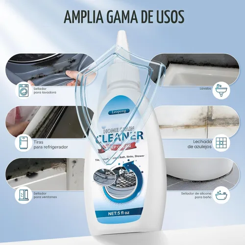Vista 2 de Leopong Gel limpiador para el hogar, limpiador para lavadora, tiras de refrigerador, ducha doméstica, fregaderos de cocina, paredes, azulejos