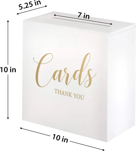 Vista 2 de Lillian Rose Caja de tarjeta de boda de madera blanca