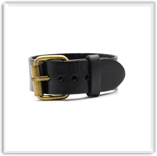 Vista 3 de Xusamss Pulsera de cuero ajustable con hebilla de cinturón punk rock