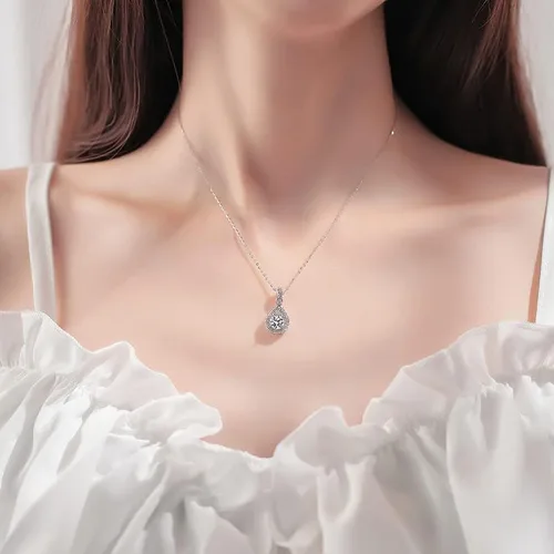 Vista 4 de Collares para mujer de plata 925 con colgante de circonita, regalos de cumpleaños para su madre y esposa