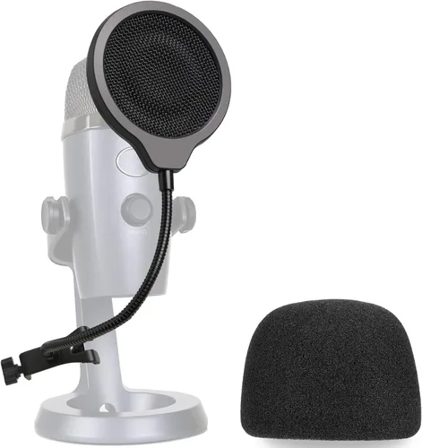 Vista 9 de YOUSHARES Parabrisas de espuma compatible con micrófono HyperX Duo Cast - Cubierta de espuma con filtro pop para micrófono de condensador HyperX