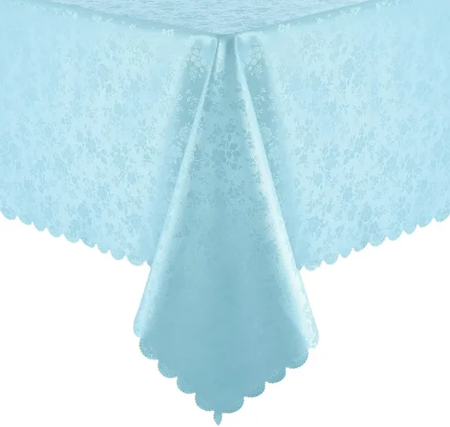 Vista 29 de Smiry Mantel cuadrado, mantel de vinilo resistente al agua, lavable, para cocina y comedor (azul bebé, 54 x 54 pulgadas)