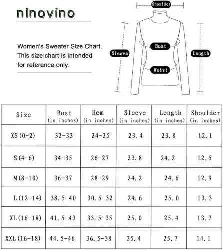 Vista 7 de ninovino Suéter de manga larga acanalado de cuello alto para mujer