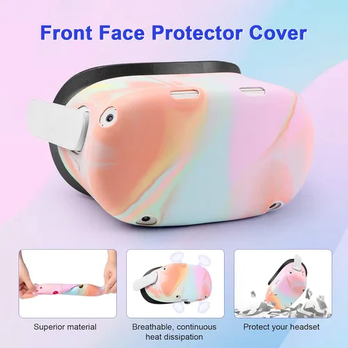 Vista 56 de Relohas Accessories for Oculus Quest 2, VR Accessory Set for Meta Quest 2, Include Controller Grip Leather Cover, VR Shell Cover, Face Cover, The