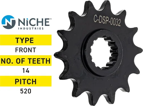 Vista 3 de NICHE Piñón de transmisión delantera de 520 pasos y 14 dientes para 1994-2019 KTM 250 125 450 300 350 200 525 500 Husqvarna FE501S FC250 FC450