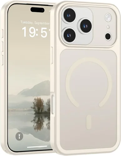 Vista 25 de SUPFINE Funda magnética para iPhone 11 Pro Max (compatible con MagSafe) (protección contra caídas de grado militar), delgada, translúcida mate, a